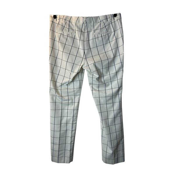Banana Republic Ryan Pants Size 14L White Black Checkered Mid Rise Straight Leg - Picture 4 of 13